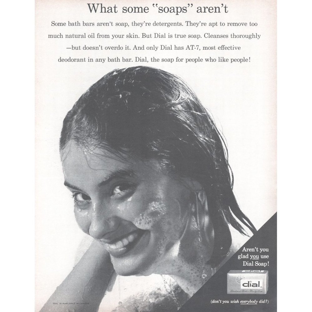 1961 Dial Soap with AT-7 Vintage Print Ad Woman in Shower Photo Wall Art